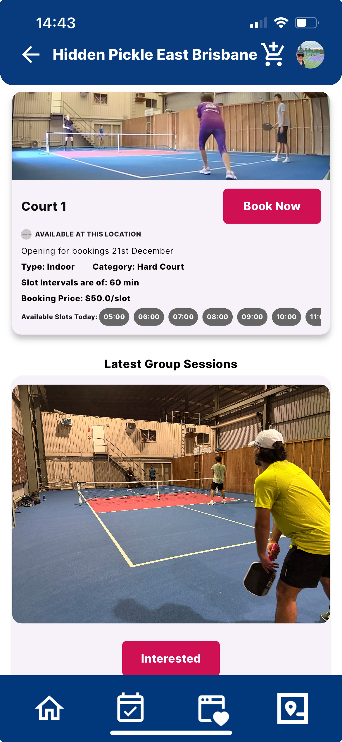 Pivot booking screen